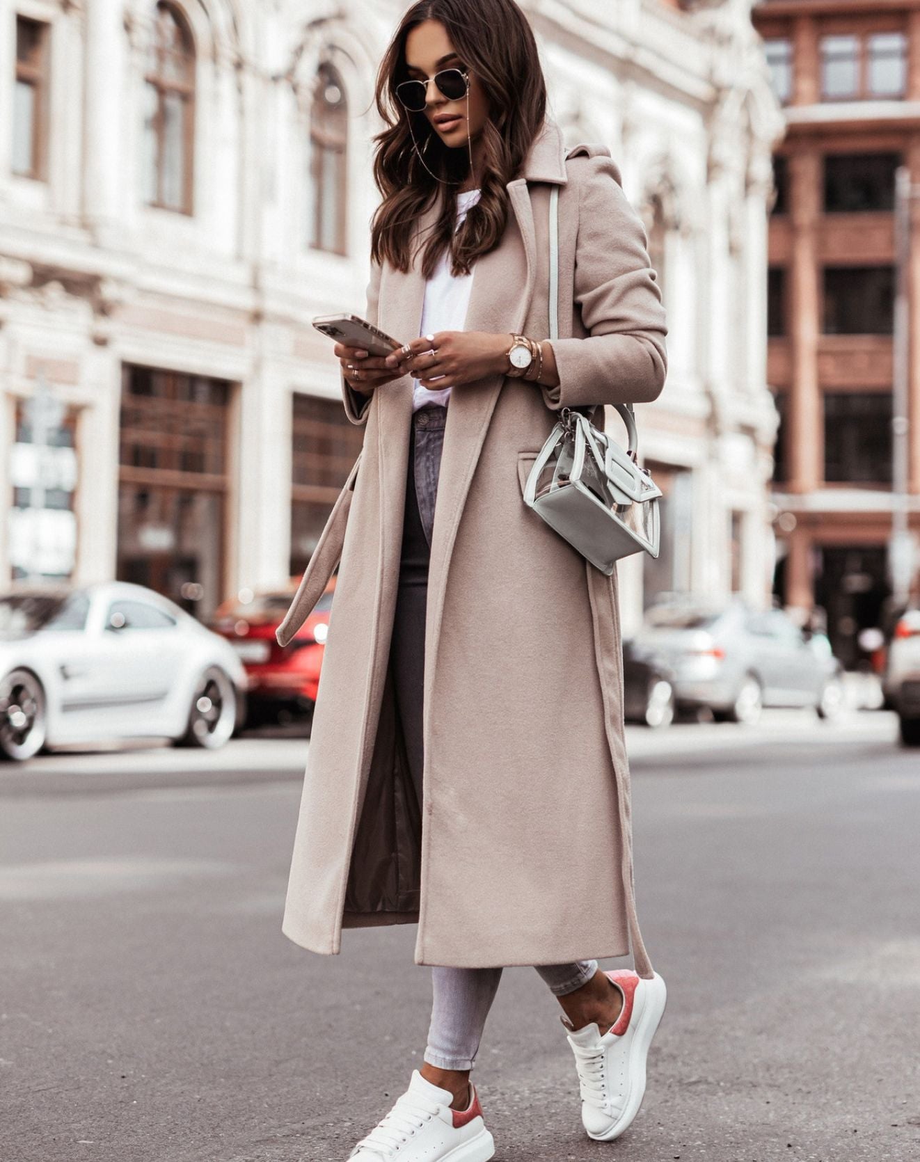 Women's Classic Trench Coat – Elegant With Belt for Autumn & Winter