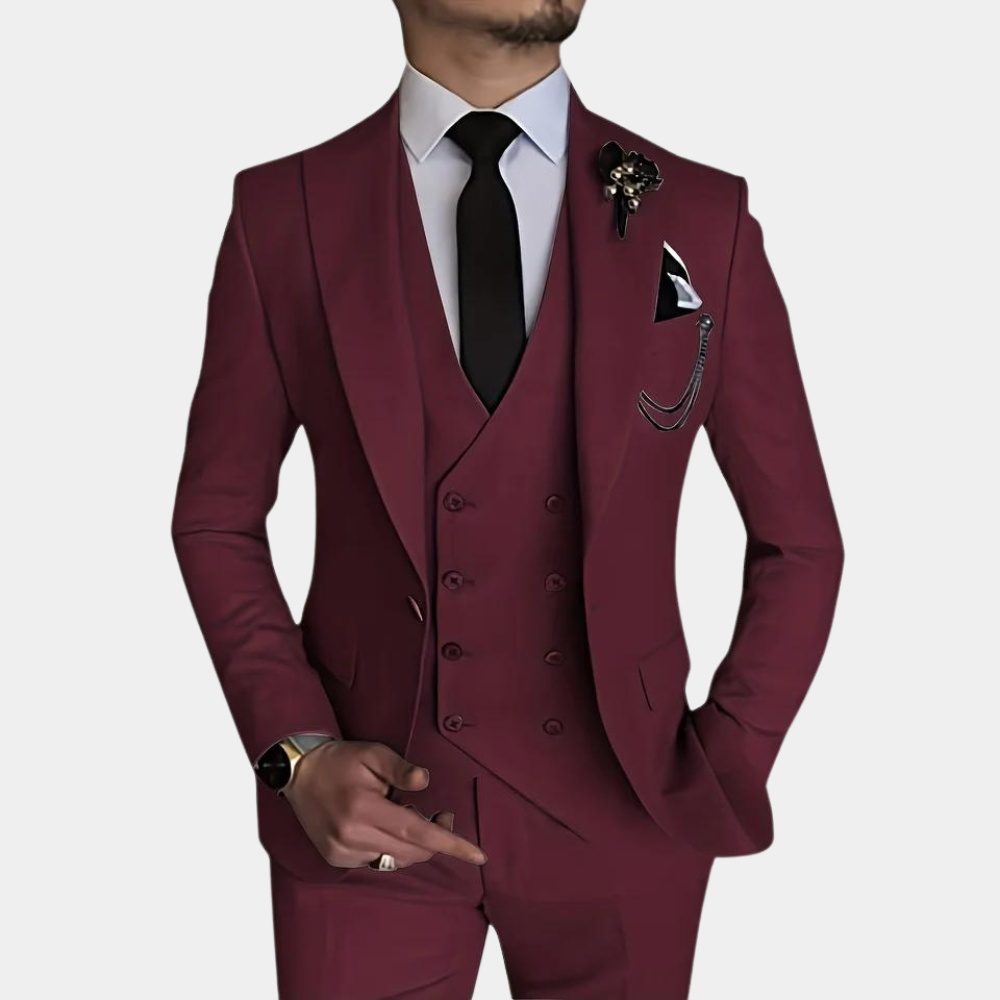 Eleganter dreiteiliger Herrenanzug für Hochzeiten und formelle Anlässe 3