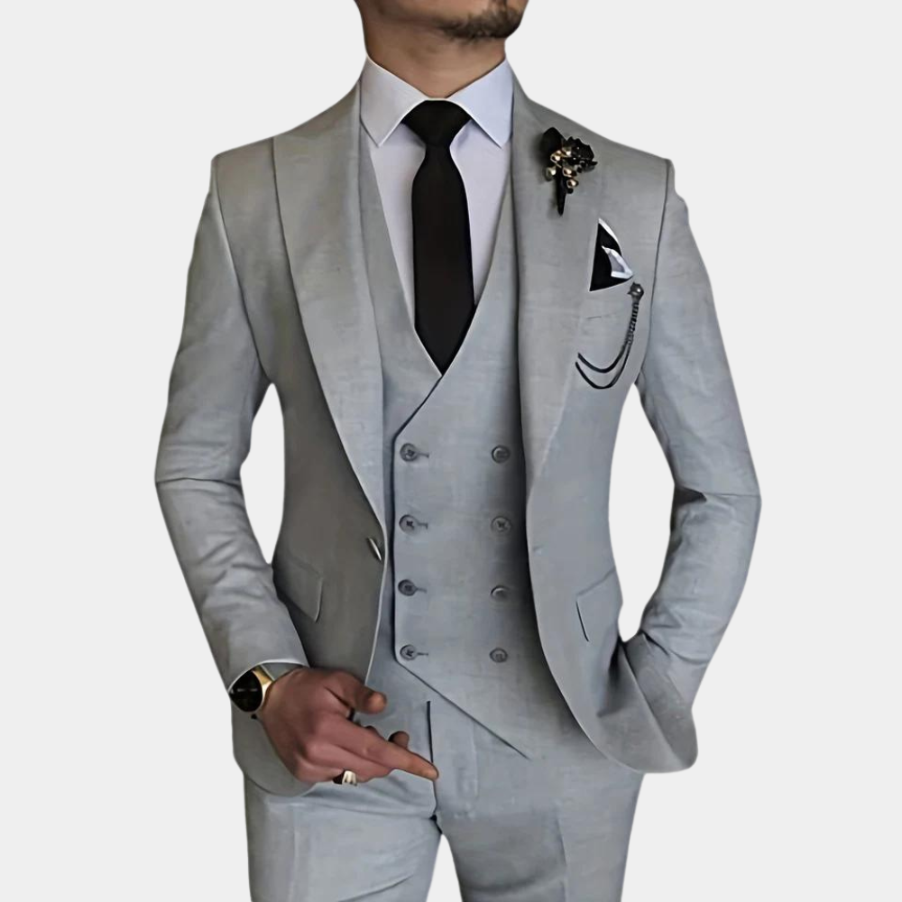 Eleganter dreiteiliger Herrenanzug für Hochzeiten und formelle Anlässe 8
