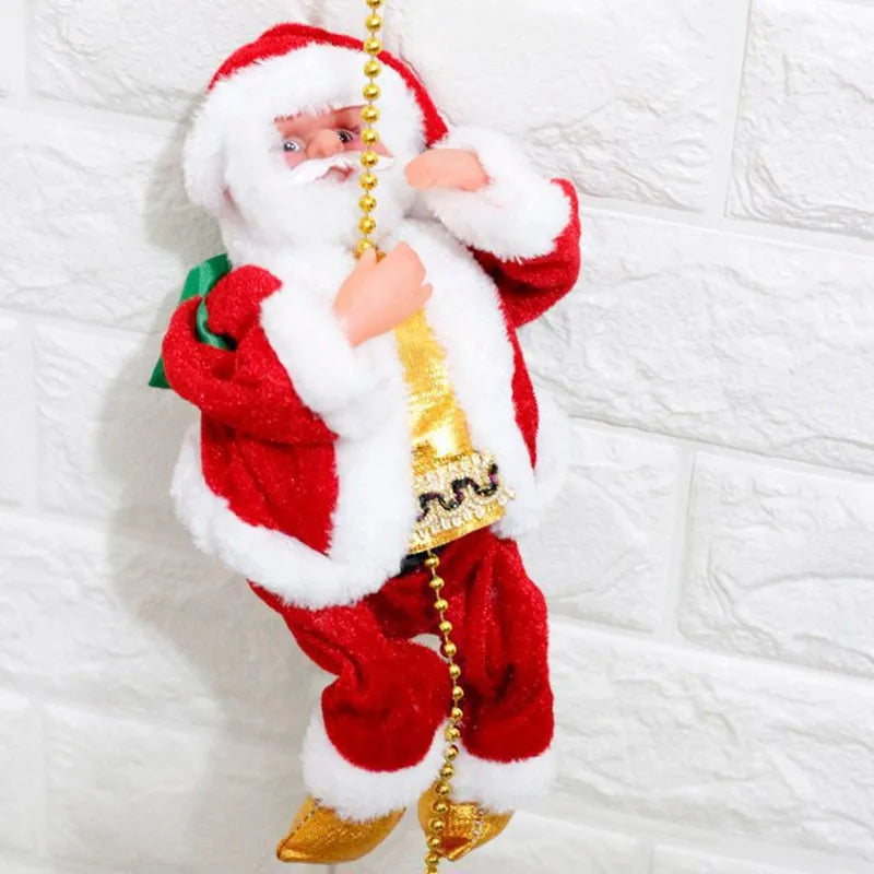 Elektrischer Weihnachtsmann Spielzeug Kletterleiter Musik PVC Weihnachtsdekoration 2