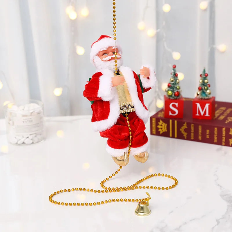 Elektrischer Weihnachtsmann Spielzeug Kletterleiter Musik PVC Weihnachtsdekoration 3