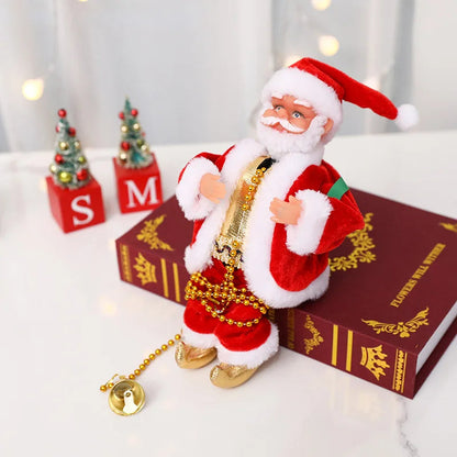 Elektrischer Weihnachtsmann Spielzeug Kletterleiter Musik PVC Weihnachtsdekoration 4