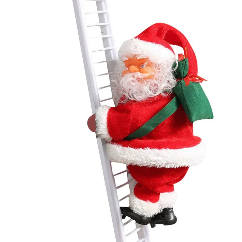 Elektrischer Weihnachtsmann Spielzeug Kletterleiter Musik PVC Weihnachtsdekoration 5