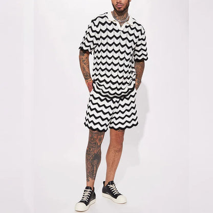 Herren Sommerset Polo Shorts Atmungsaktiv Trendy Gestrickt-4