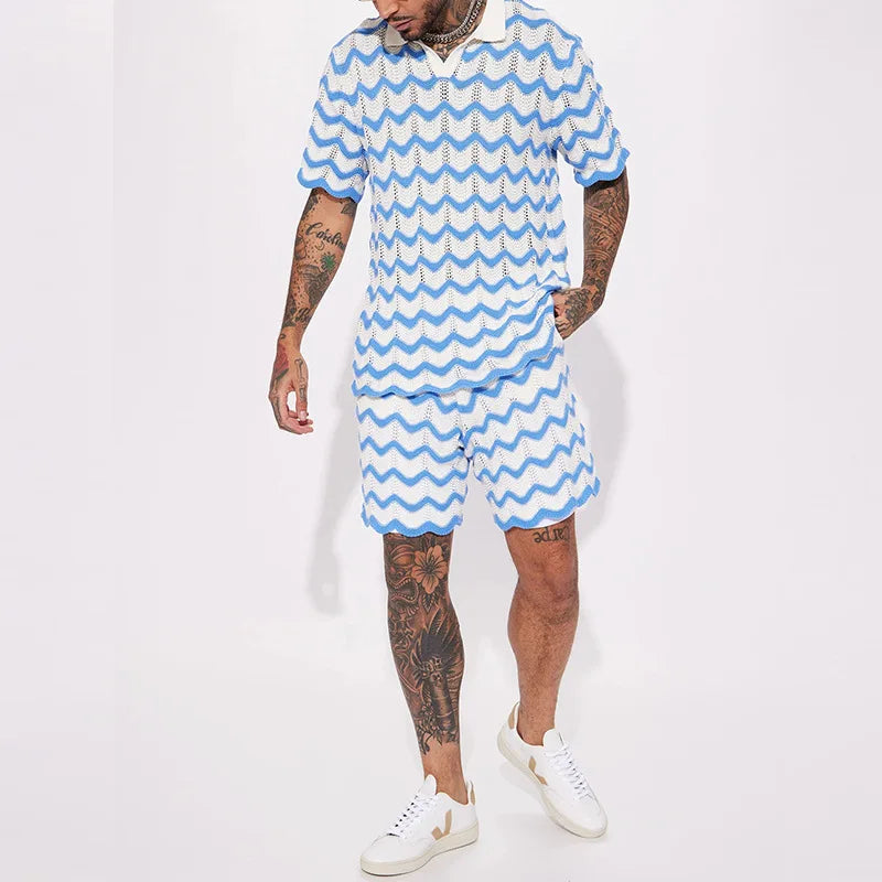 Herren Sommerset Polo Shorts Atmungsaktiv Trendy Gestrickt-5