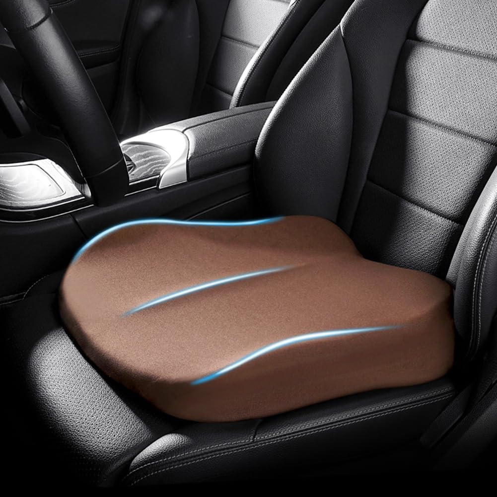 Ergonomisches Autositzkissen mit Gedächtnisschaum für besseren Komfort und Sichtfeld, 43 x 43 cm, Polyester 10