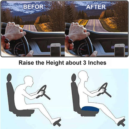 Ergonomisches Autositzkissen mit Gedächtnisschaum für besseren Komfort und Sichtfeld, 43 x 43 cm, Polyester 2