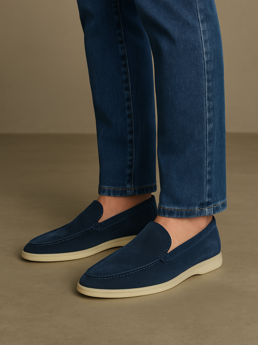 Ethan | Elegante Atmungsaktive Suede Loafers In Intens Blau 1