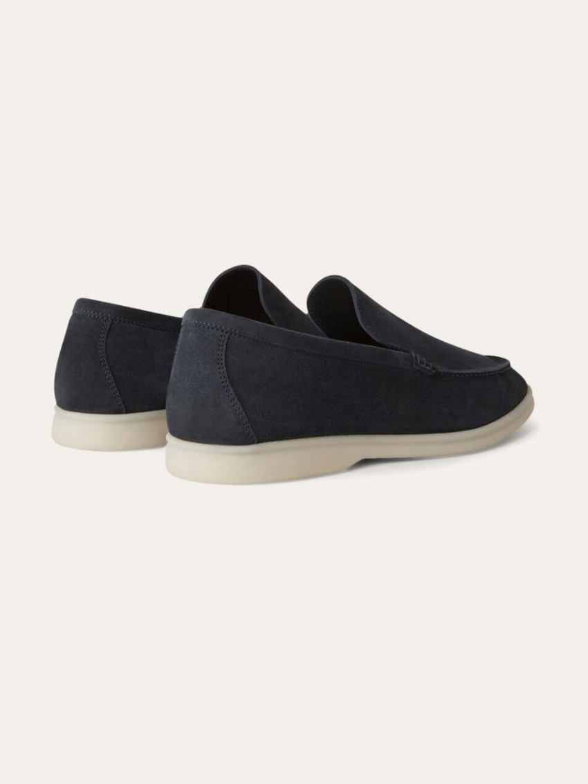 Ethan | Elegante Atmungsaktive Suede Loafers in Marineblau 2