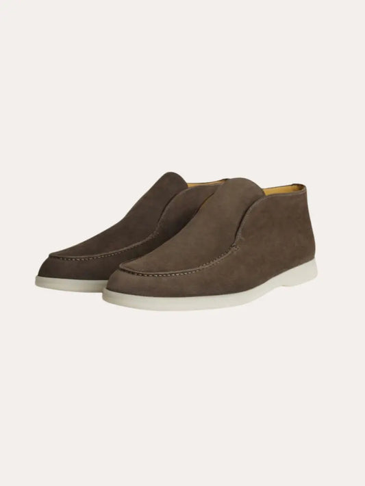 Ethan | Elegante Dunkelgraue Suède Loafers 0