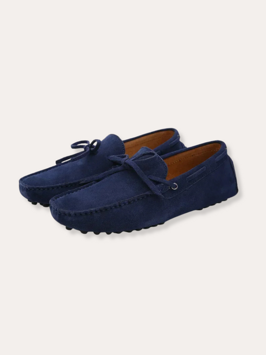 Ethan | Elegante Hochwertige Suède Driving Loafers in Marineblau 0