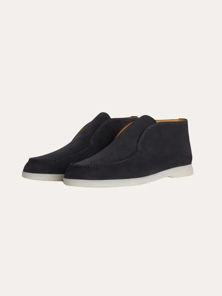Ethan | Elegante Navy Blau Suède City Loafers 0