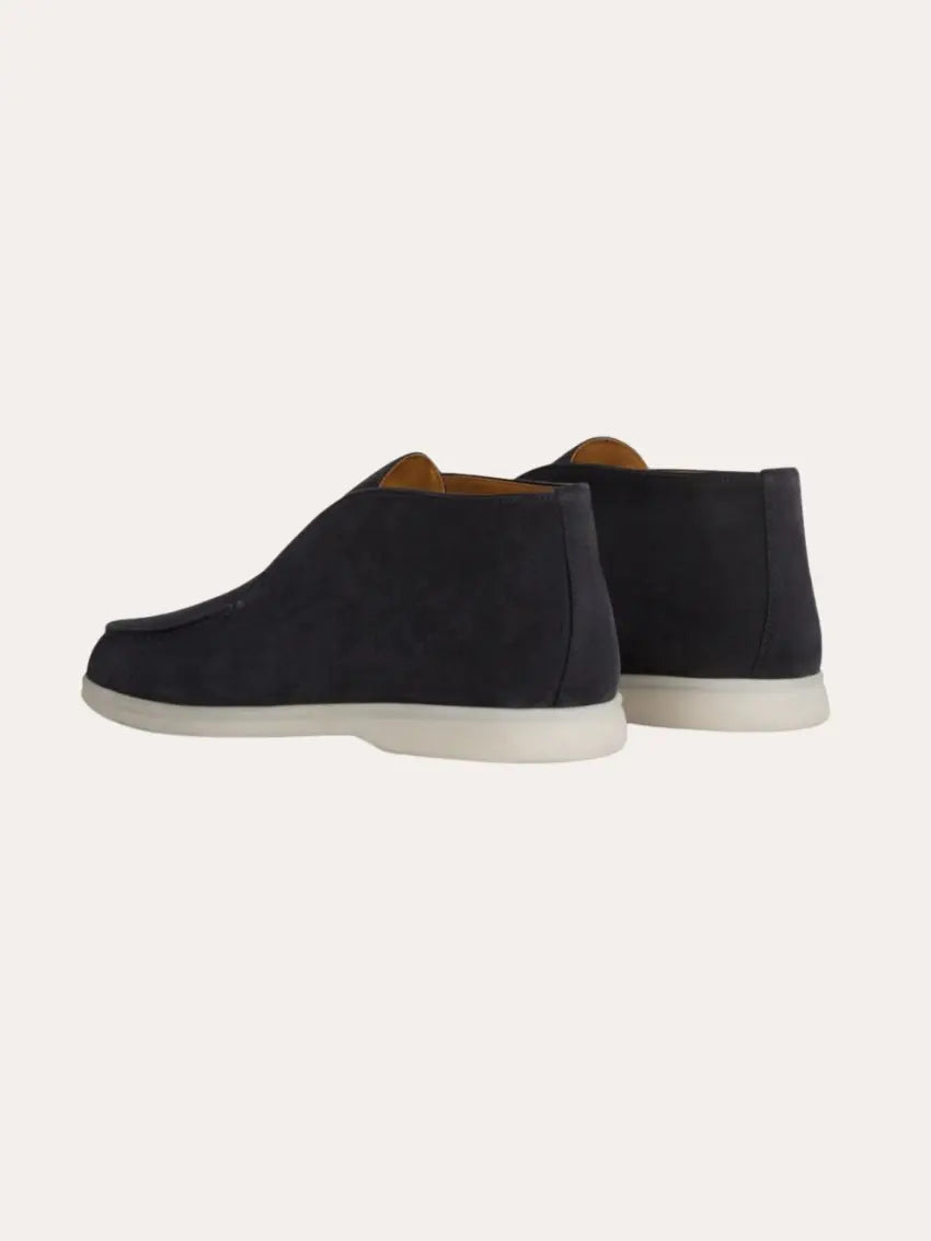 Ethan | Elegante Navy Blau Suède City Loafers 1