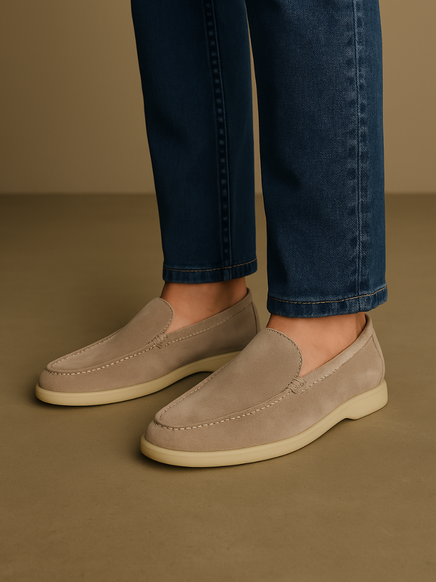 Ethan | Stilvolle Atmungsaktive Suede Loafers in Beige 1