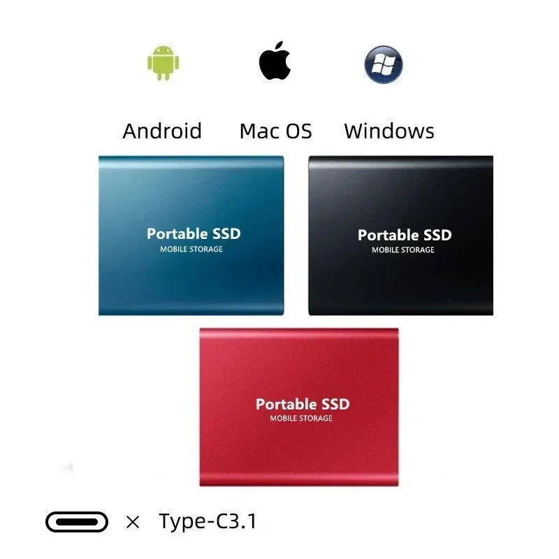 Externe SSD Festplatte Kompakt Hochgeschwindigkeit Tragbar 256GB bis 2TB 2