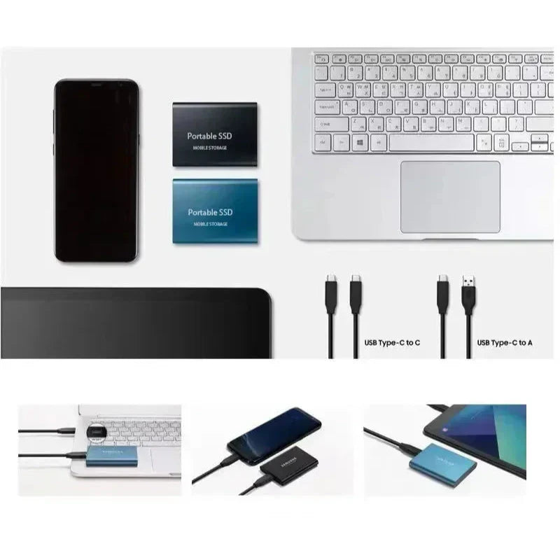 Externe SSD Festplatte Kompakt Hochgeschwindigkeit Tragbar 256GB bis 2TB 3