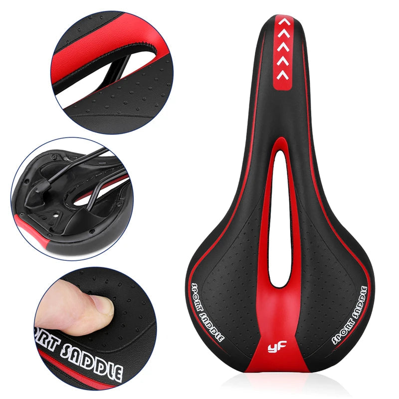 Extra Weicher Gel Fahrradsattel – Ergonomisches Hohldesign für MTB und Straßenradfahren, Rutschfeste Oberfläche, 27,5 x 15 cm 2