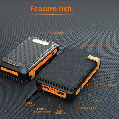 Faltbare Solar Powerbank 10000 mAh Wasserdicht für Outdoor Aktivitäten 6