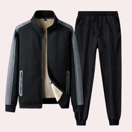 Herren Winterset Schwarz Größe M Baumwollmischung-1