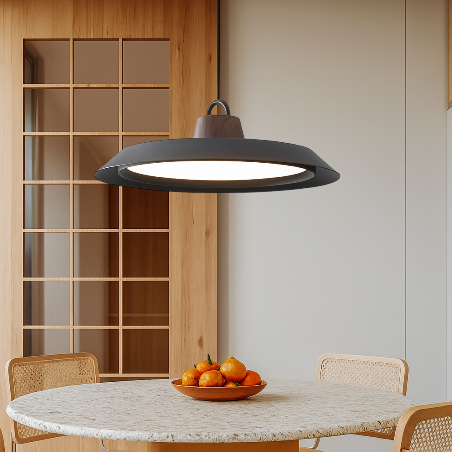 Fidelight | Skandinavische Pendelleuchte aus Holz/Metall für elegantes Esszimmer 0