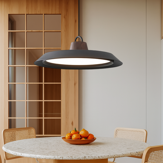Fidelight | Skandinavische Pendelleuchte aus Holz/Metall für elegantes Esszimmer 0