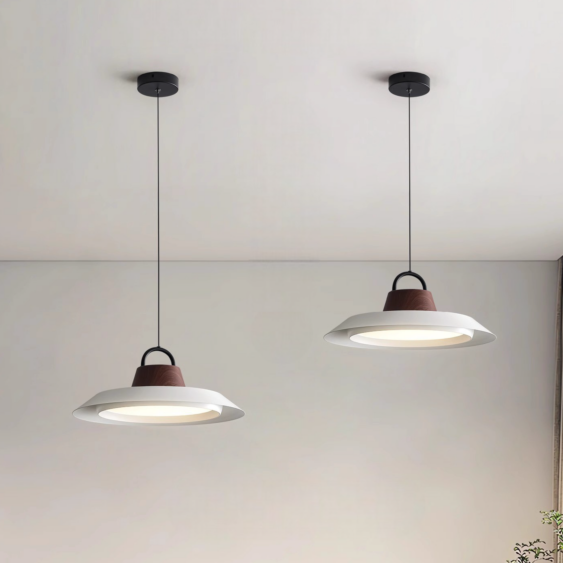 Fidelight | Skandinavische Pendelleuchte aus Holz/Metall für elegantes Esszimmer 2