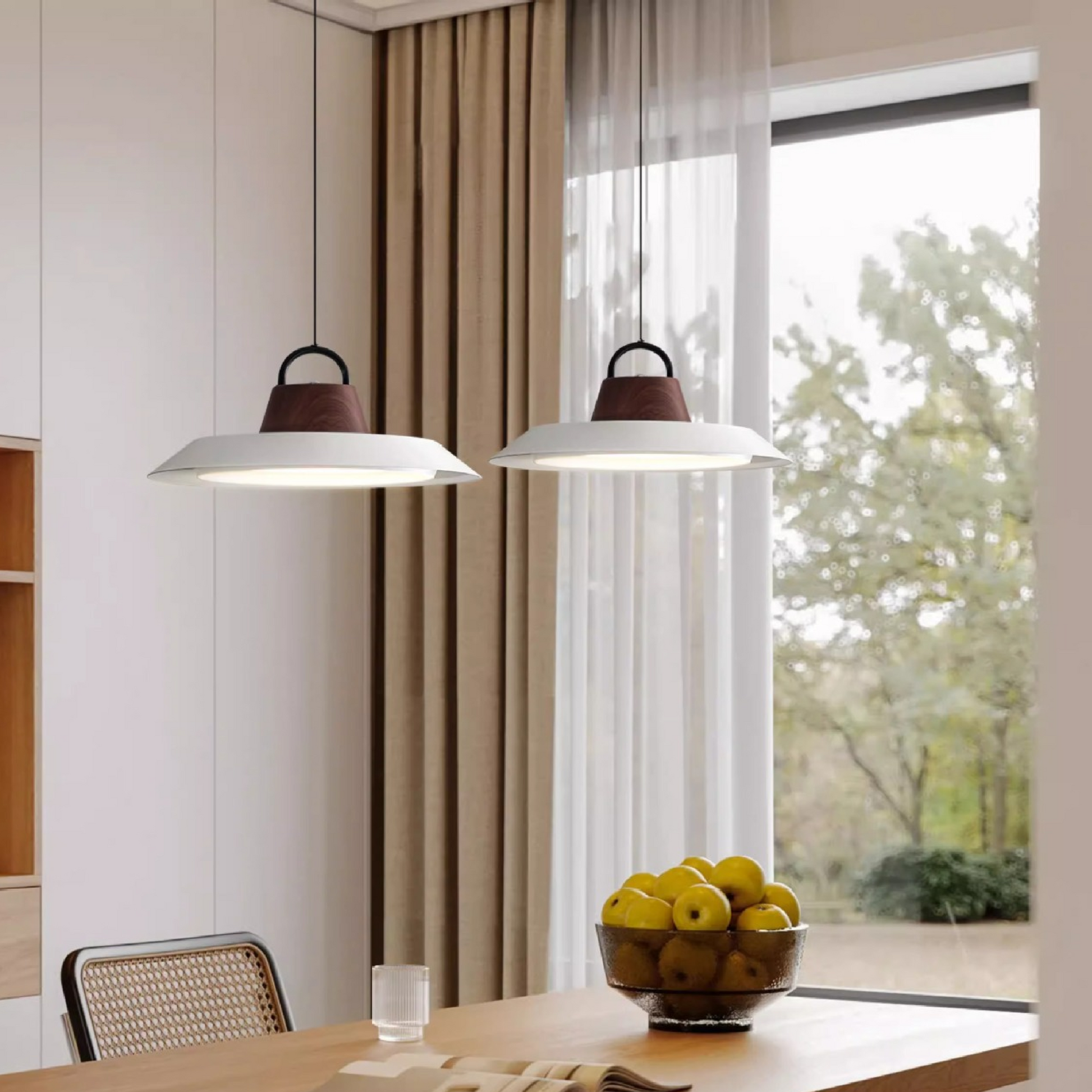 Fidelight | Skandinavische Pendelleuchte aus Holz/Metall für elegantes Esszimmer 3