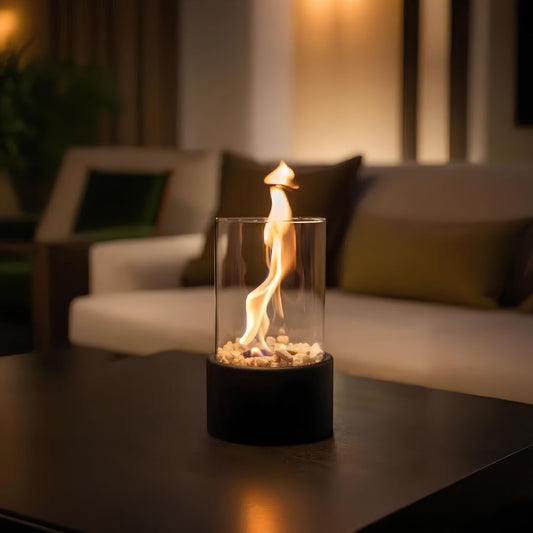 Flammen-Öllampe aus Glas – Umweltfreundliche Öl Lampe für Innen- und Außenbereiche, Zeitloses Design 0