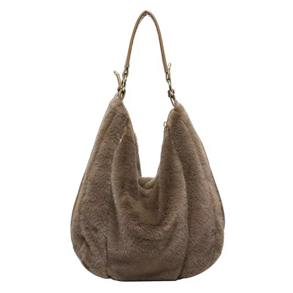 Flauschige Umhängetasche Damen mit Reißverschluss – Geräumige und Weiche Crossbody Bag für Freizeit und Winteroutfits 2