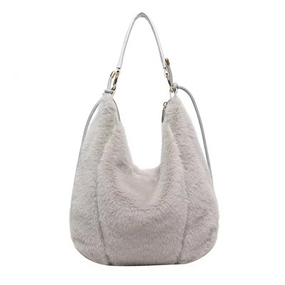 Flauschige Umhängetasche Damen mit Reißverschluss – Geräumige und Weiche Crossbody Bag für Freizeit und Winteroutfits 4