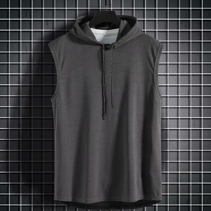 Herren Ärmelloses Sporthemd Flex-Fit Atmungsaktiv mit Kapuze-3