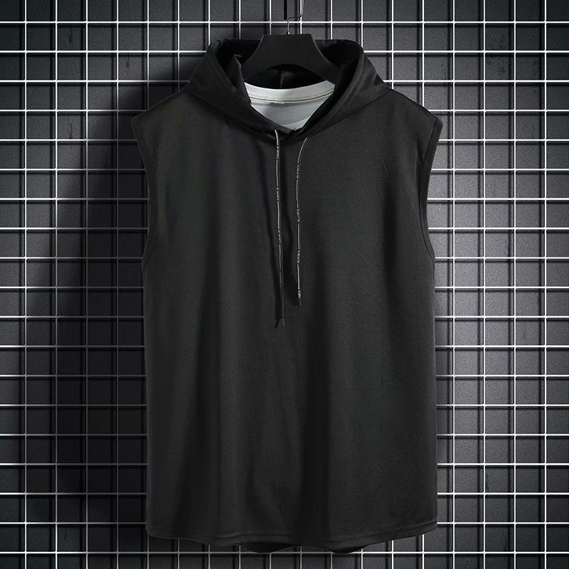 Herren Ärmelloses Sporthemd Flex-Fit Atmungsaktiv mit Kapuze-4