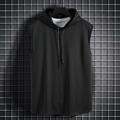 Herren Ärmelloses Sporthemd Flex-Fit Atmungsaktiv mit Kapuze-4