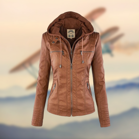 Flora | Damen Lederjacke mit Kapuze – Stylisch & Funktional 0