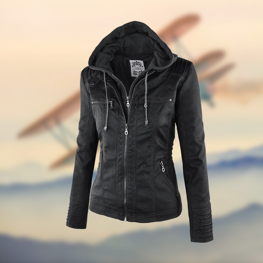 Flora | Damen Lederjacke mit Kapuze – Stylisch & Funktional 5