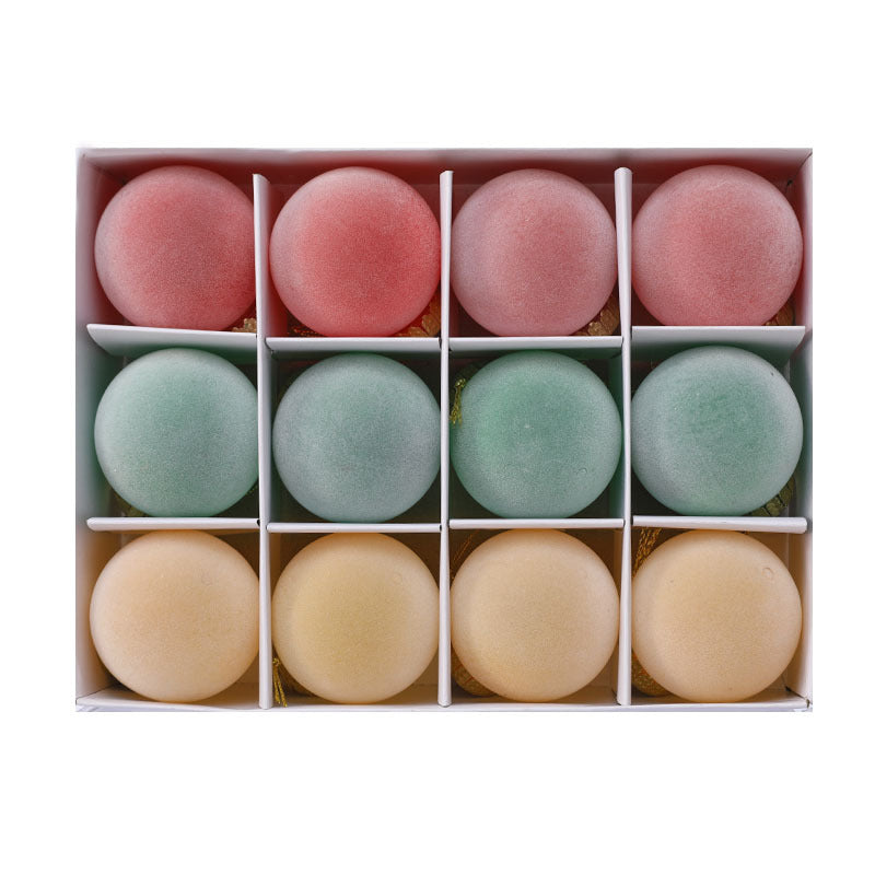 Fluwelige Weihnachtsbaumkugeln Set – 12 Elegante, Gevlokte Weihnachtsornamente für Festliche Dekoration 3