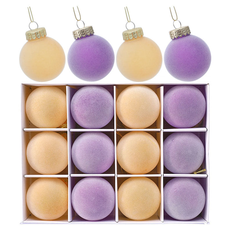 Fluwelige Weihnachtsbaumkugeln Set – 12 Elegante, Gevlokte Weihnachtsornamente für Festliche Dekoration 4