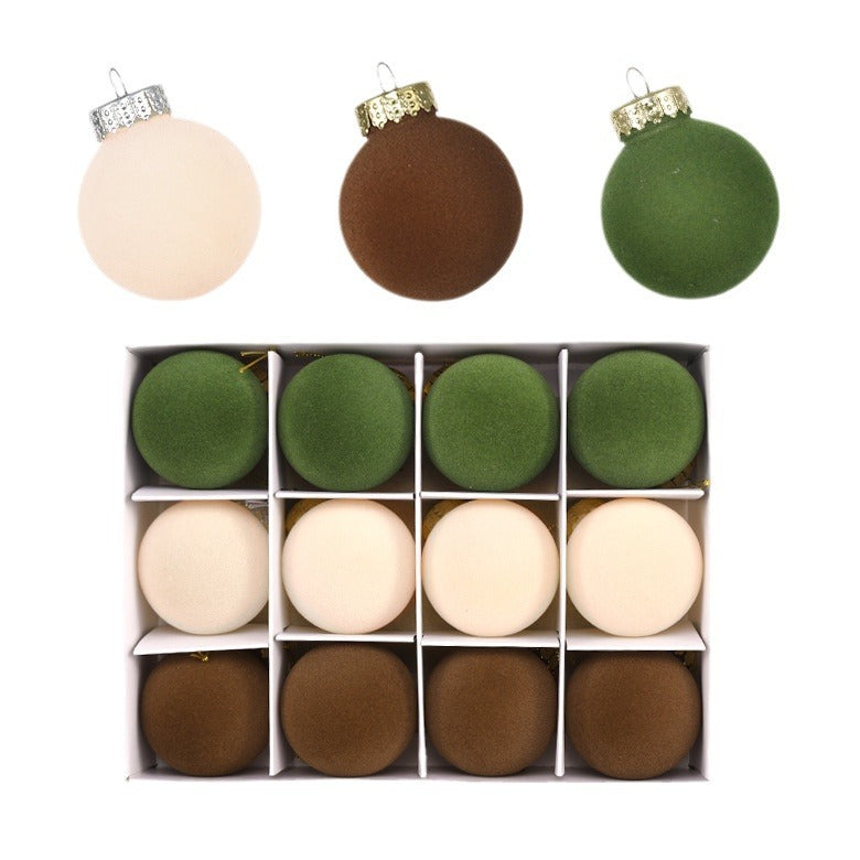 Fluwelige Weihnachtsbaumkugeln Set – 12 Elegante, Gevlokte Weihnachtsornamente für Festliche Dekoration 5