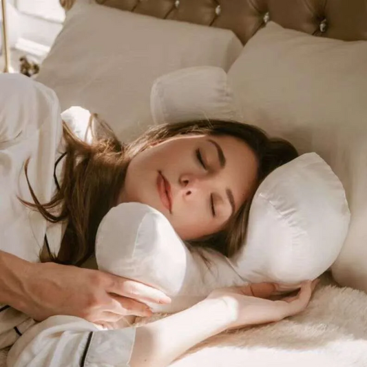 Beauty sleep pillow set – including contoured face pillow and smooth satin pillowcase
