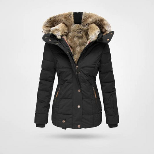 Freya | Elegante Damen Winter Pufferjacke im Parka Design 0