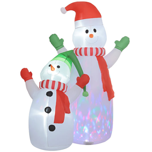 FrostyFamily – Große Weihnachtsdekoration Schneemann mit Kind und LED-Lichtern 0