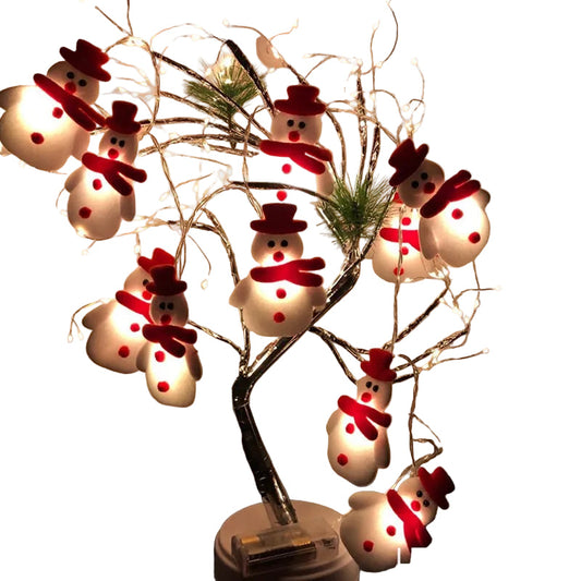 FrostyGlow – Schneemann-Weihnachtsbaumlichter und hängende Ornamente 0