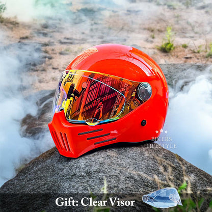 Full Face Motorcycle Helmet DOT ECE Approved ABS Shell Red Visor 3