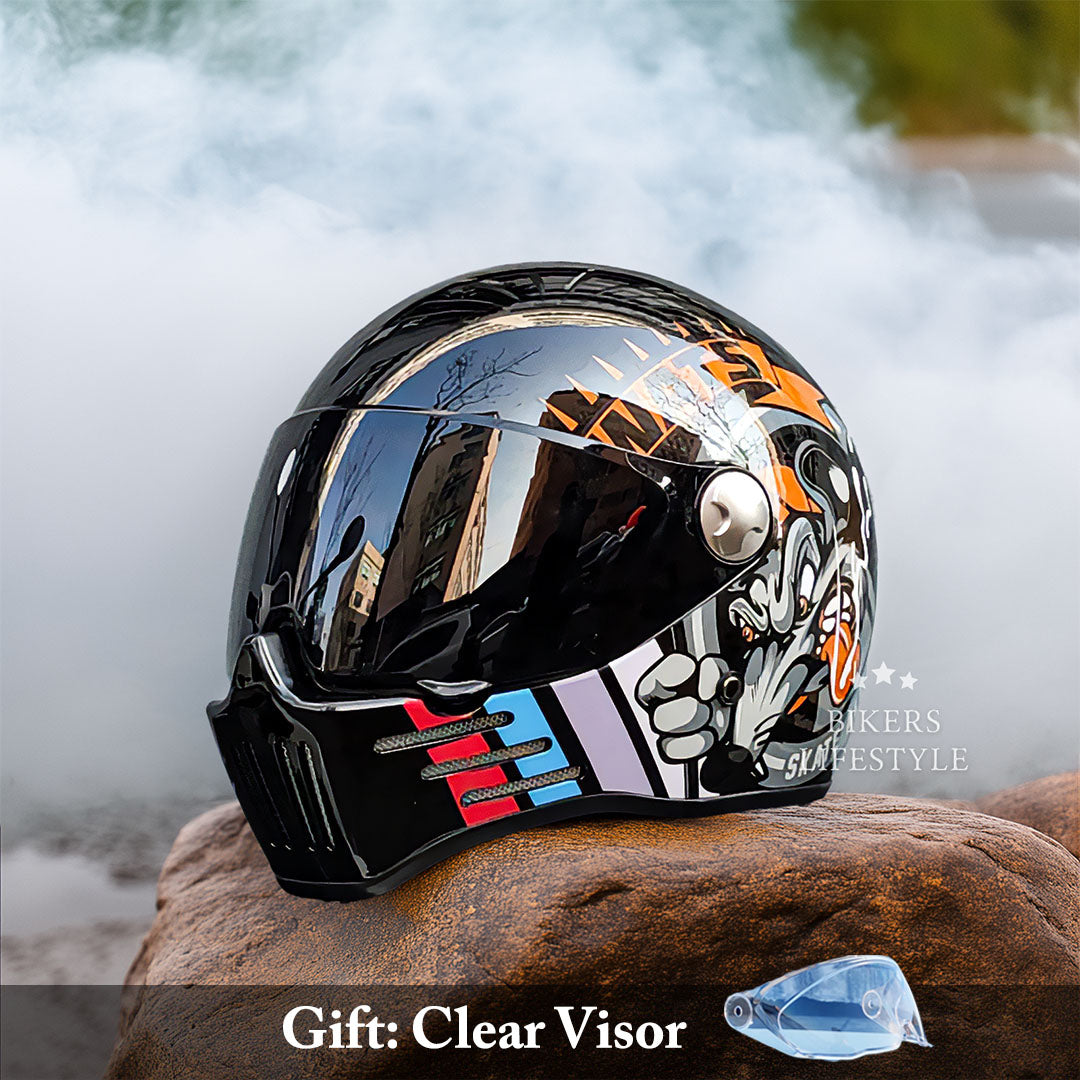 Full Face Motorcycle Helmet DOT ECE Approved High-Quality ABS 8