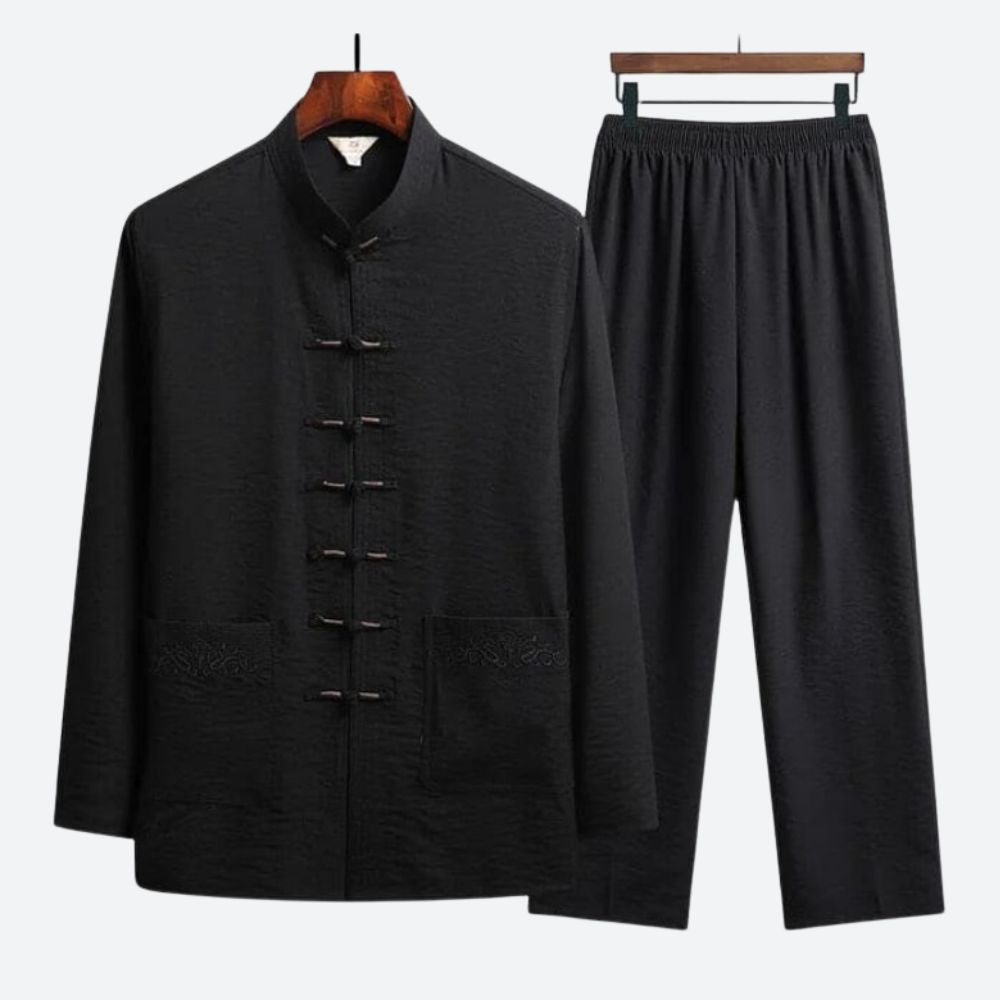 Herren Leinen Set Beige Größe M Atmungsaktiv-6