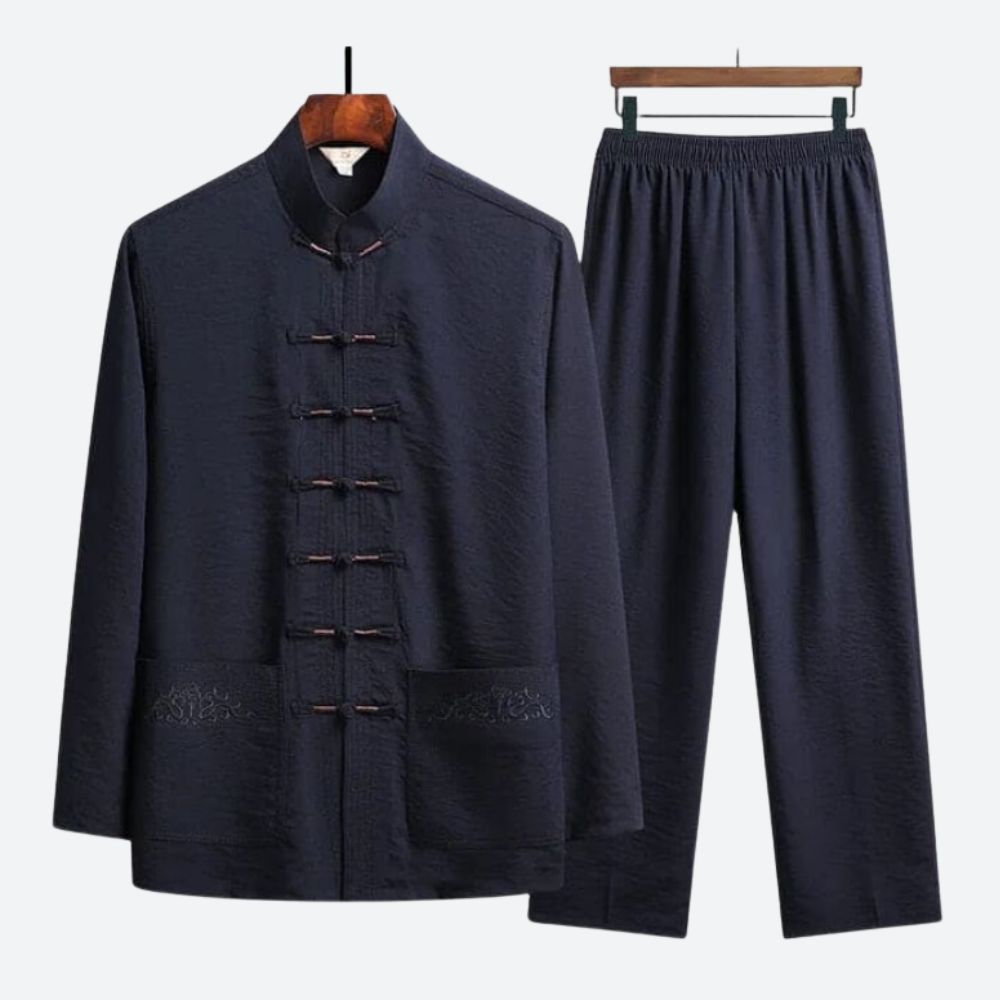 Herren Leinen Set Beige Größe M Atmungsaktiv-5