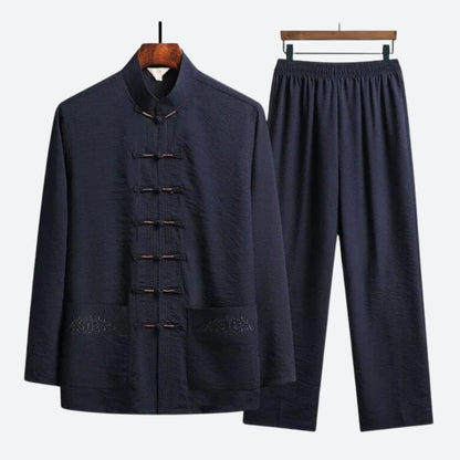Herren Leinen Set Beige Größe M Atmungsaktiv-5