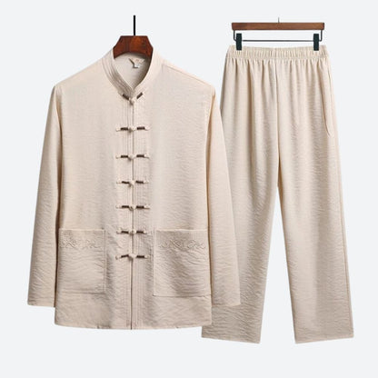 Variant image for Herren Leinen Set Beige Größe M Atmungsaktiv-19