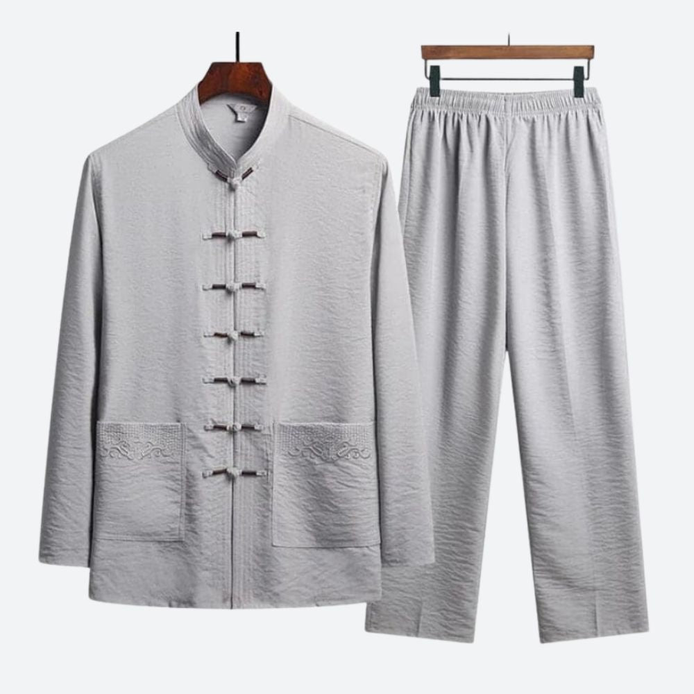 Variant image for Herren Leinen Set Beige Größe M Atmungsaktiv-13