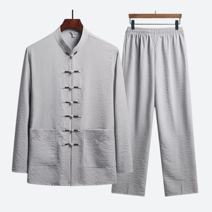 Variant image for Herren Leinen Set Beige Größe M Atmungsaktiv-13